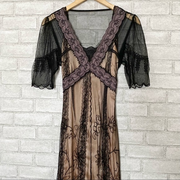 Dusty Daze Flapper Embroidered Sheer Dress - Picture 4 of 14